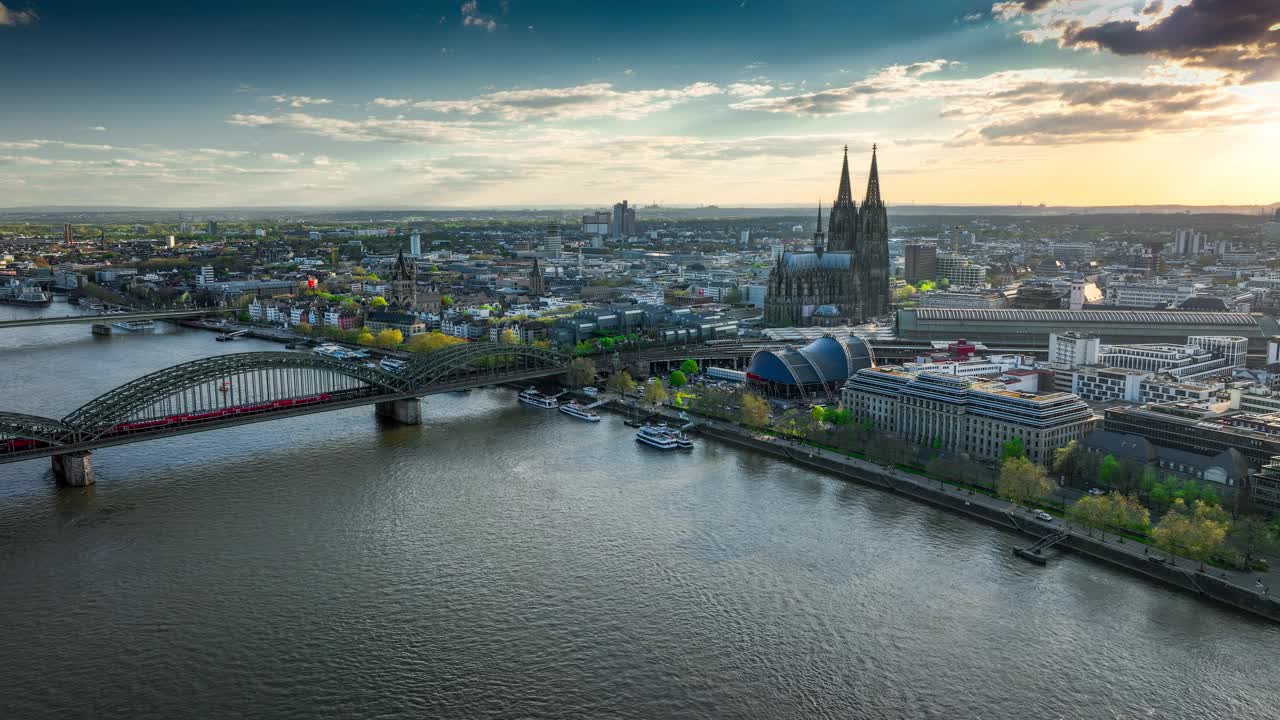 科隆和莱茵河在德国视频下载