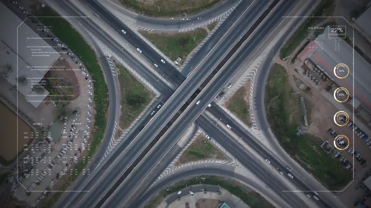 无人机航拍乡村公路上车辆交通的风景景观视频下载