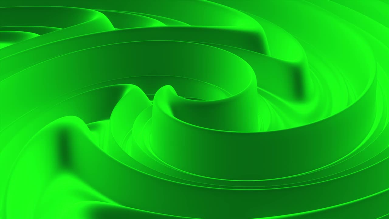 绿色抽象的移动和旋转的形状视频下载
