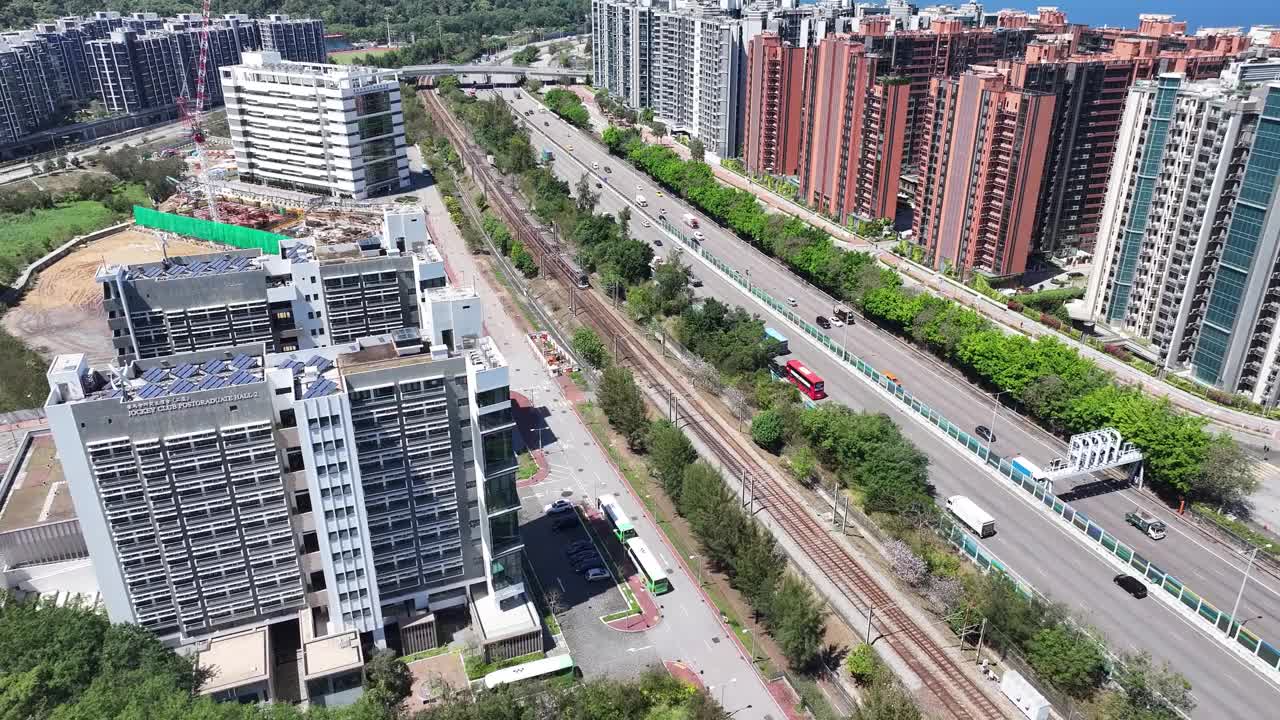 香港中文大学附近的港铁地铁视频素材