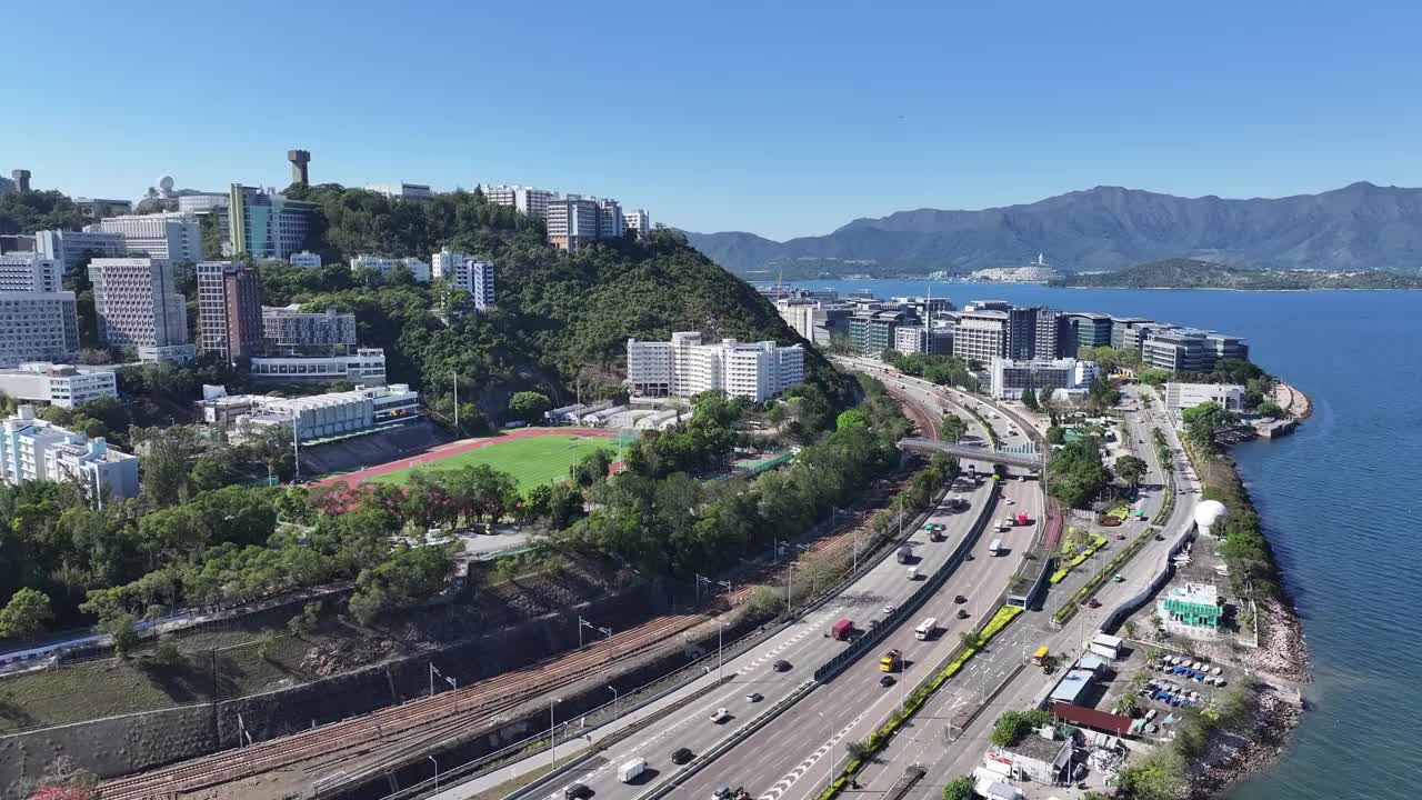 香港中文大学航拍短片视频素材