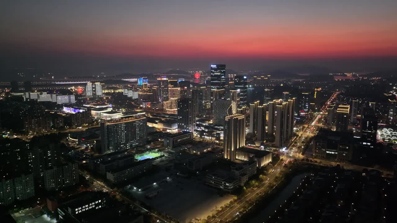 中国浙江省舟山市城市夜景视频下载