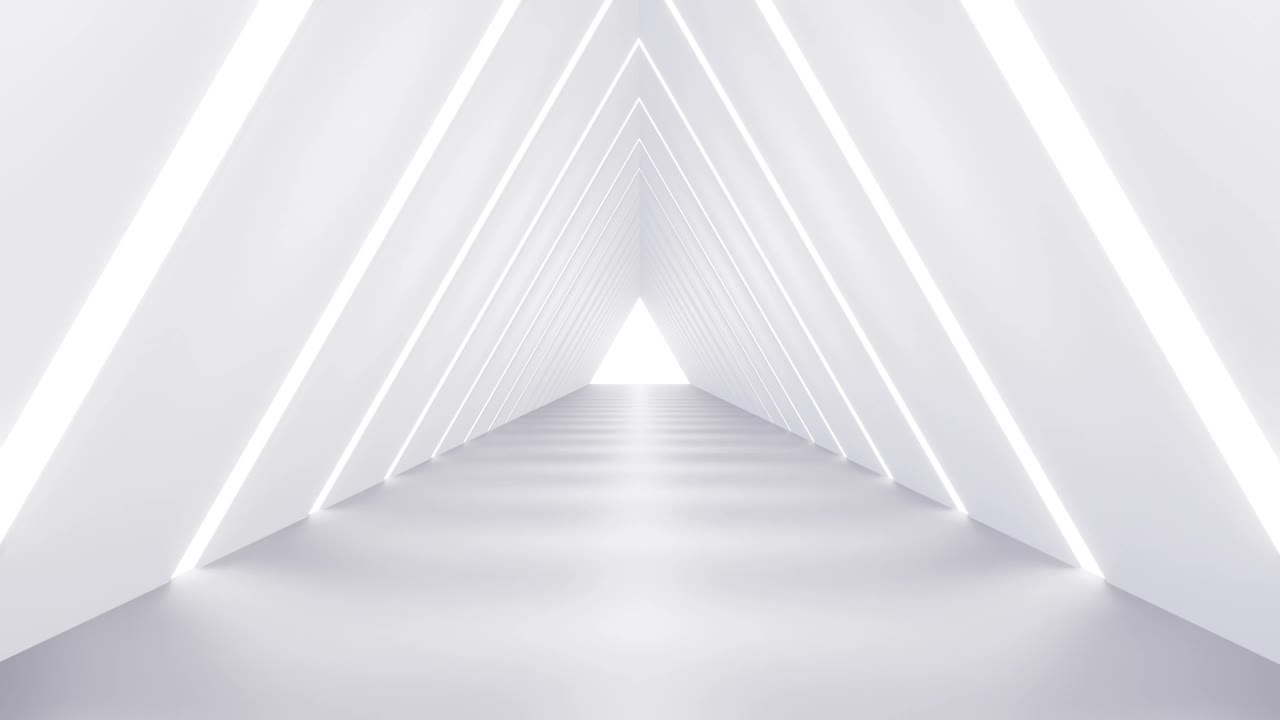摘要无限三维三角形隧道。设置动作科幻背景在白色，黑色和彩色版本。收集循环动画的游戏，音乐。视频下载