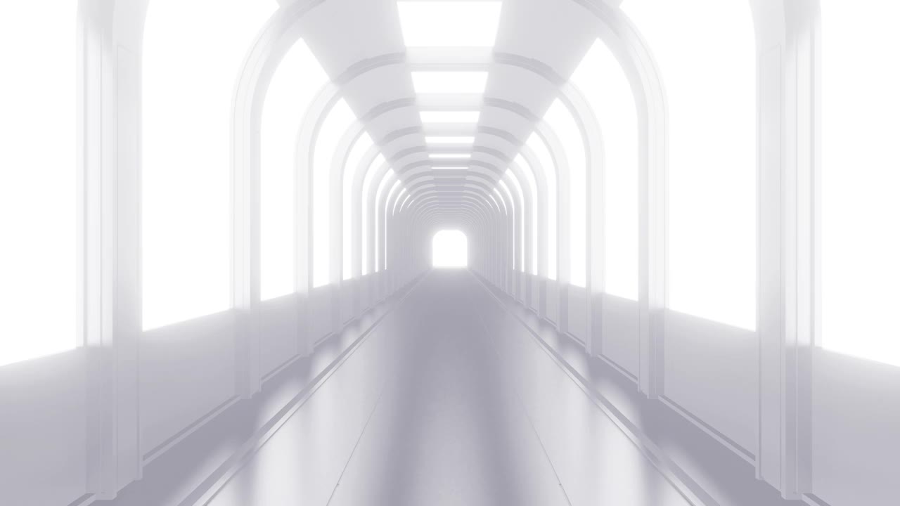 抽象无限3d复古未来隧道。设置动作科幻背景在白色，黑色和彩色版本。收集循环动画的游戏，音乐。视频下载