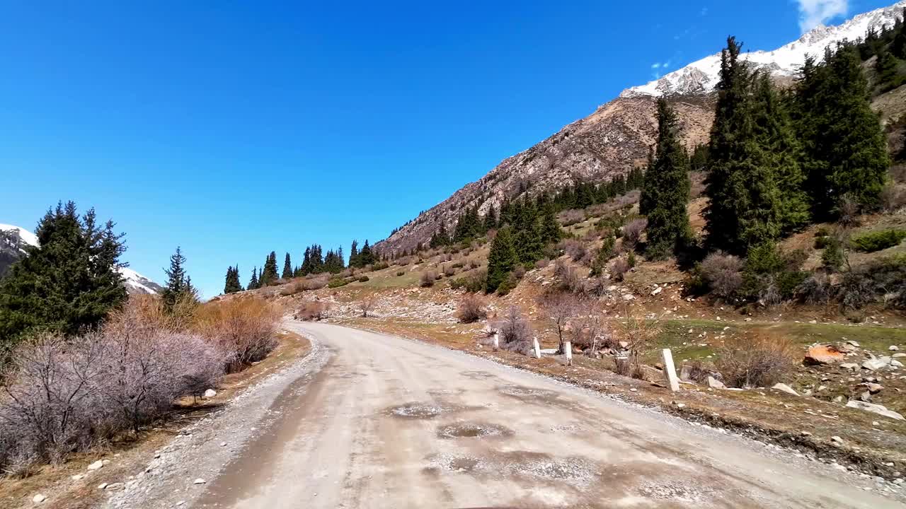 春天的峡谷在天山山脉视频下载