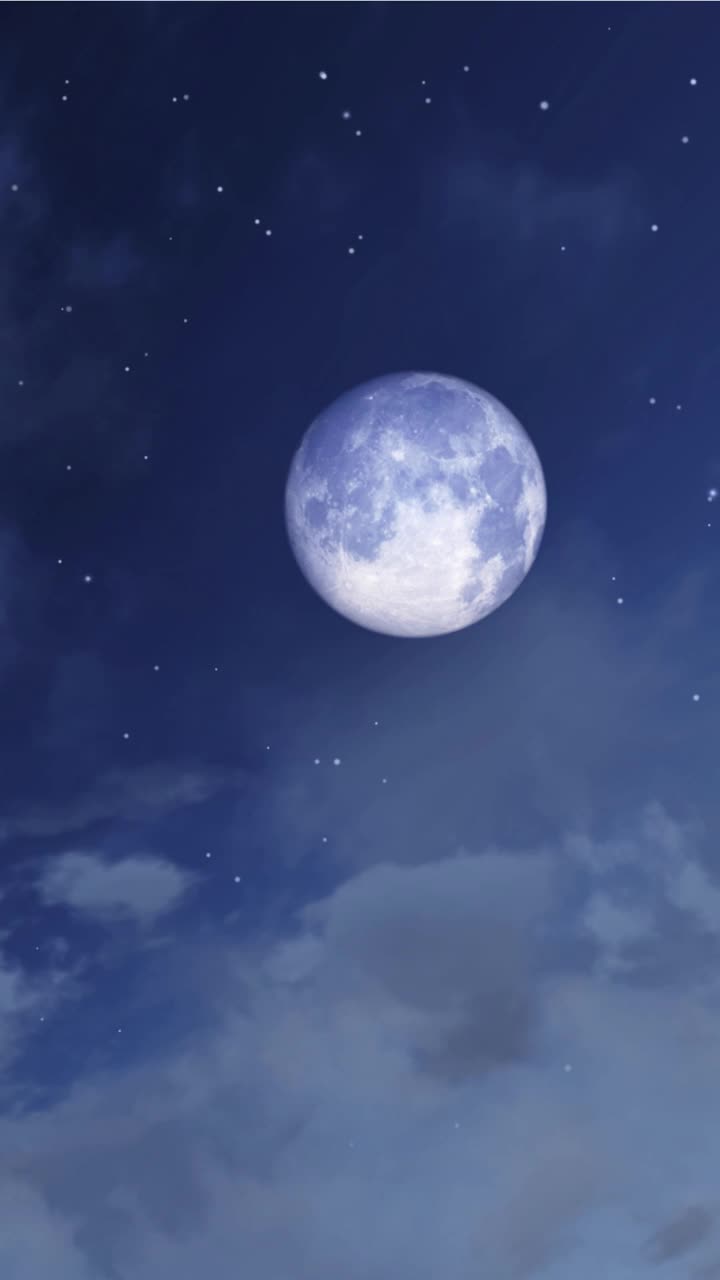 星夜中的大满月和流星雨视频素材