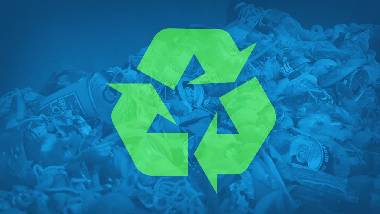 具有符号回收概念的大垃圾堆视频下载