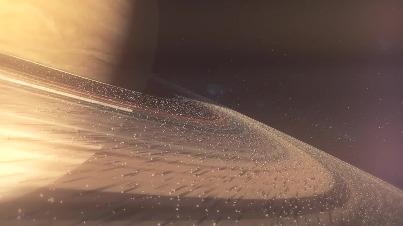 太空探测器掠过土星视频下载