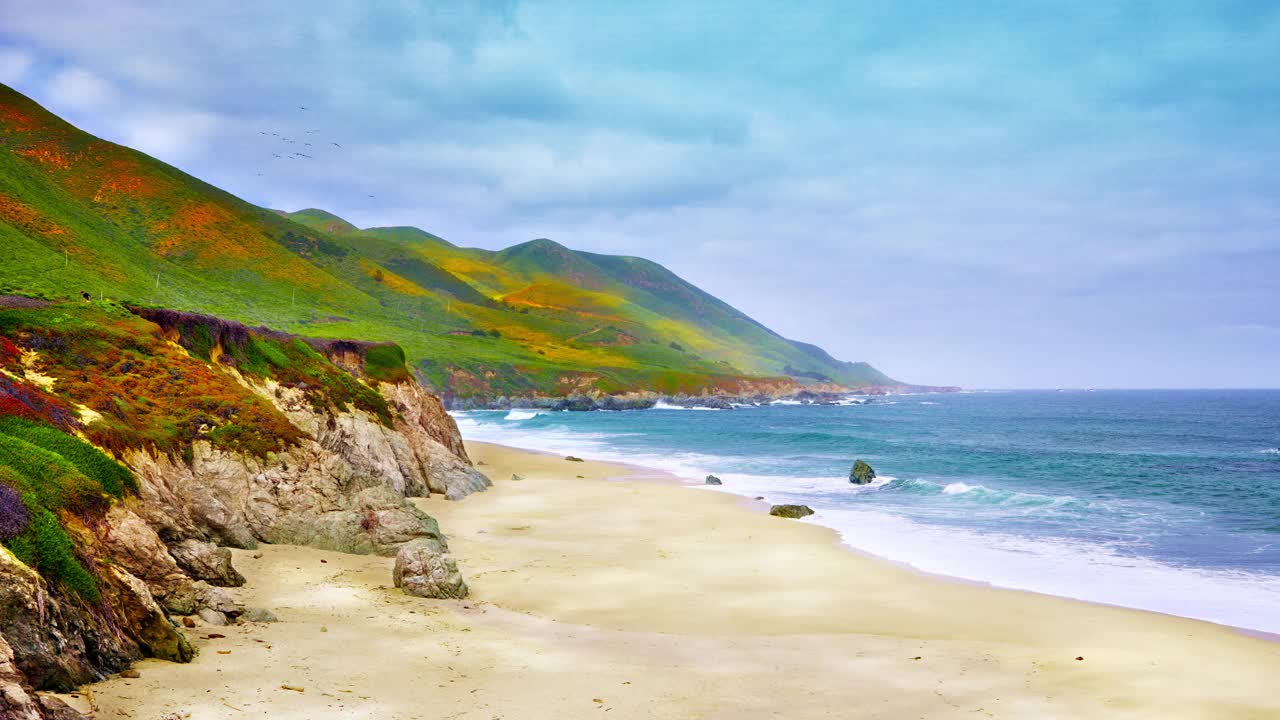加州海岸线。大苏尔。视频下载