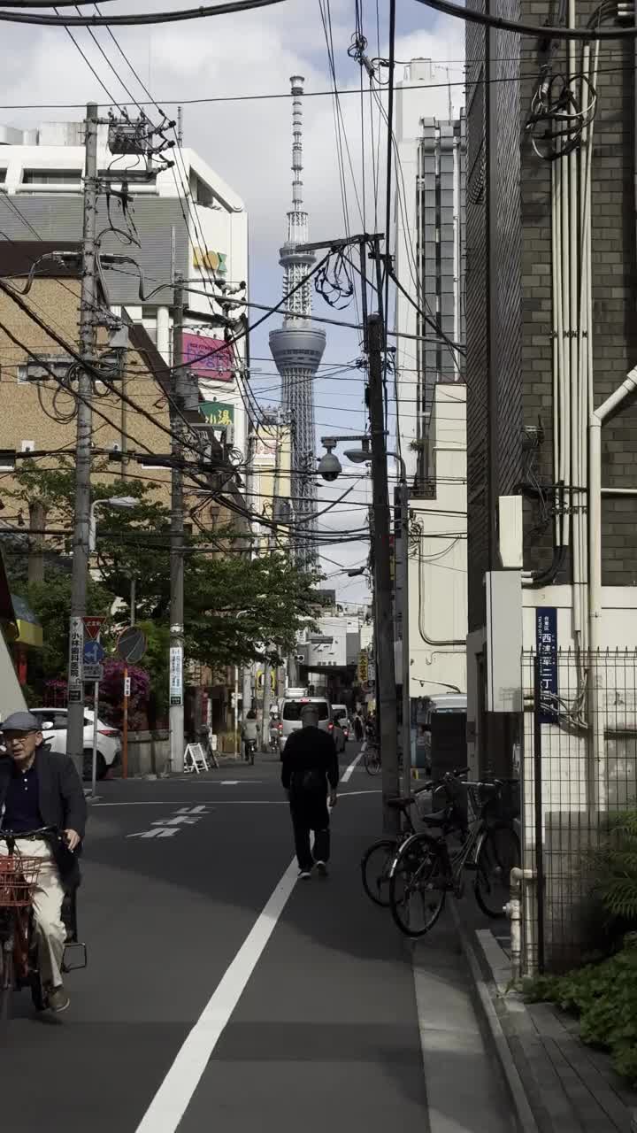 从浅草附近看到的东京天空树视频下载