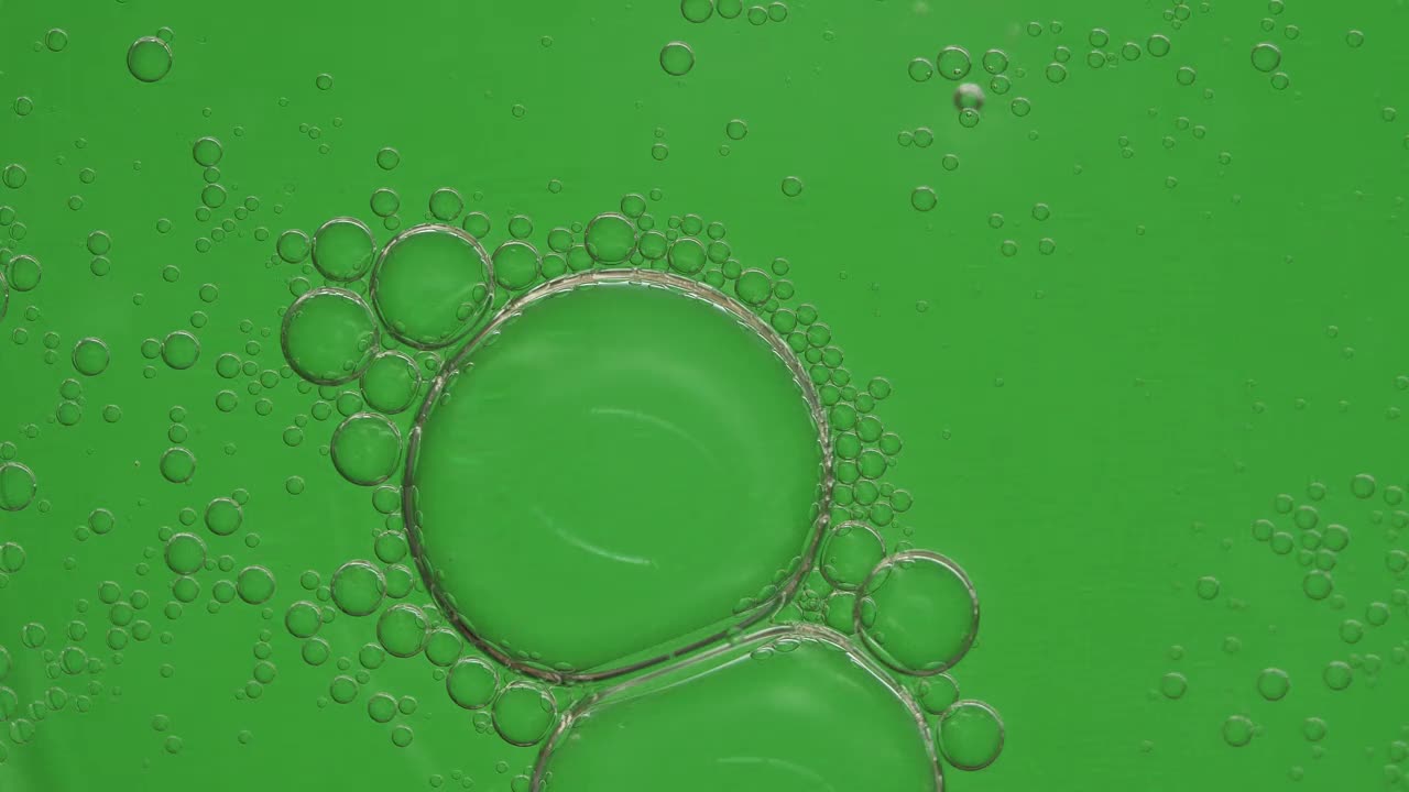 泡泡油绿色背景视频下载