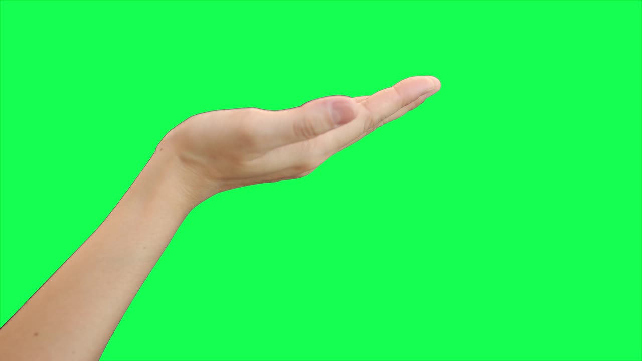 手的绿屏，绿屏，绿背景上的手视频下载