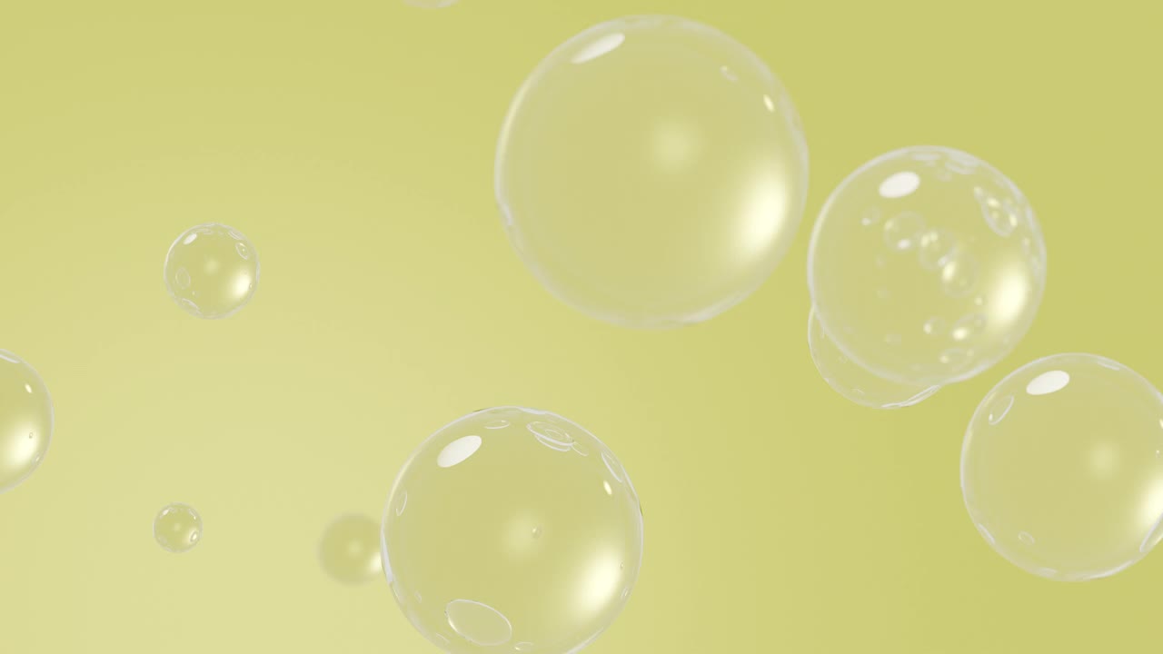 黄色液体气泡背景视频下载