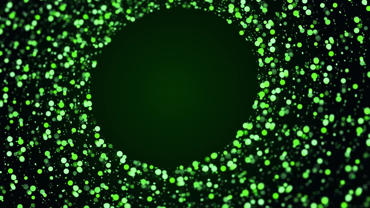 通过移动粒子飞行-隧道，螺旋，抽象背景-可循环-绿色视频下载