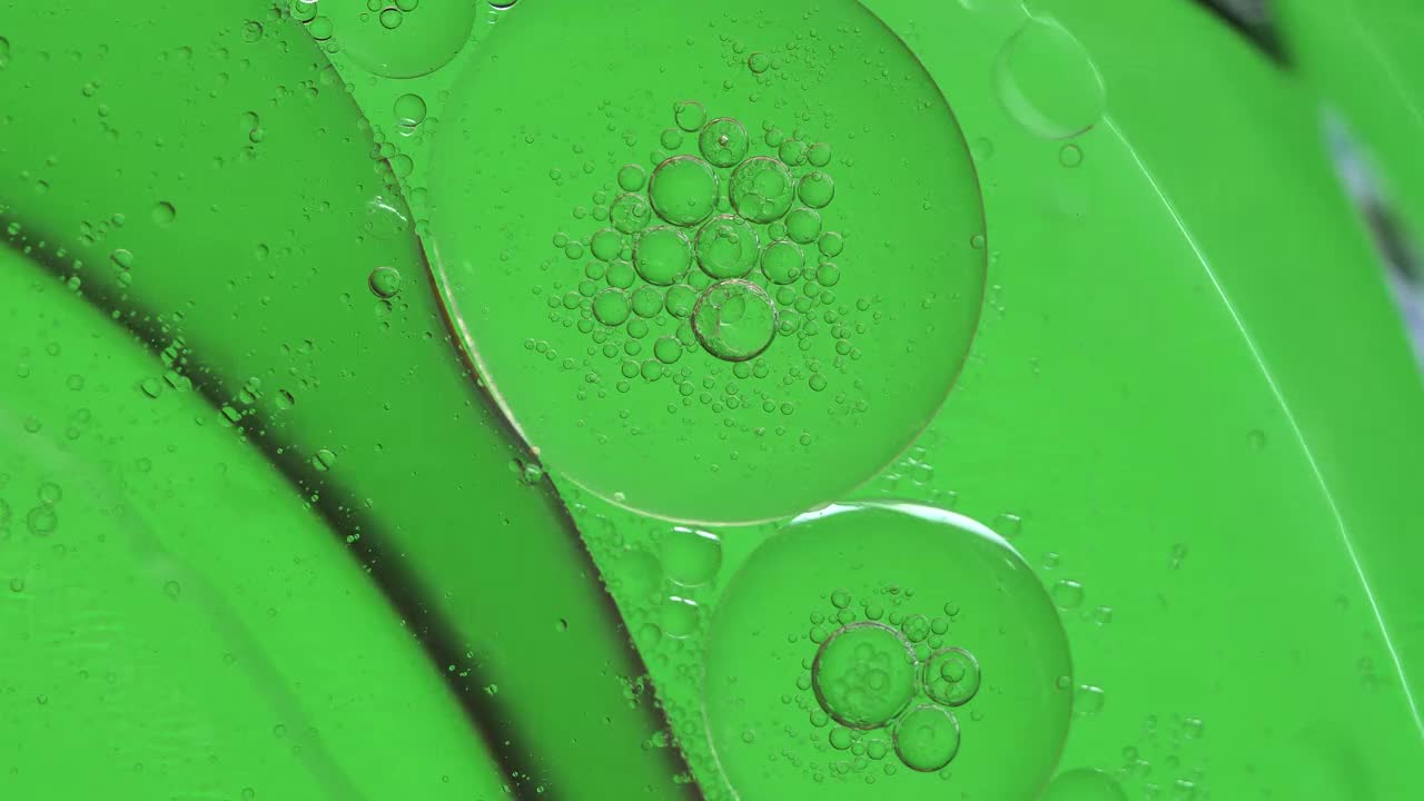 泡泡油绿色背景视频下载