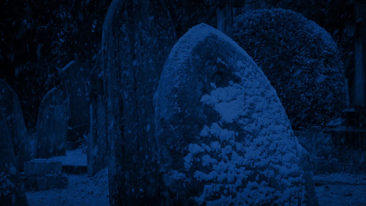 夜雪落在墓碑上视频下载