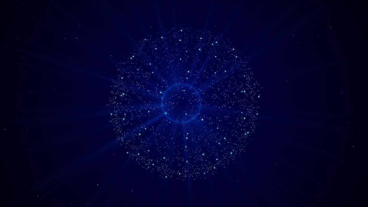 波状粒子表面背景。技术科学网络空间。概念数字，技术，视频下载