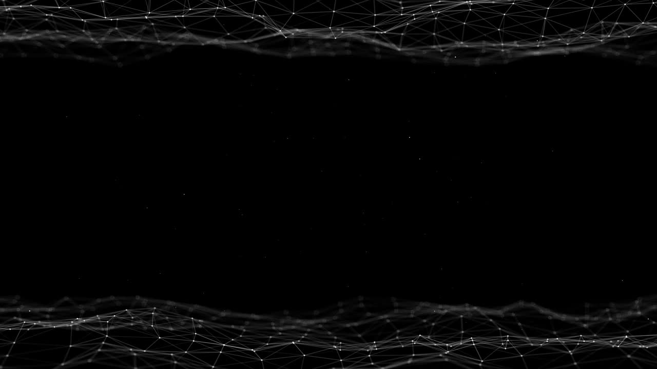 波状粒子表面背景。技术科学网络空间。概念数字，技术，视频下载