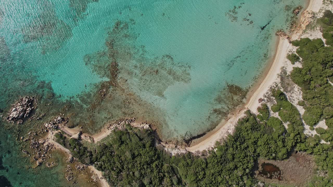 海滩和水的鸟瞰图视频下载