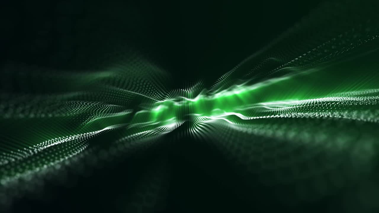 4k美丽的波浪线背景-可循环-绿色视频下载