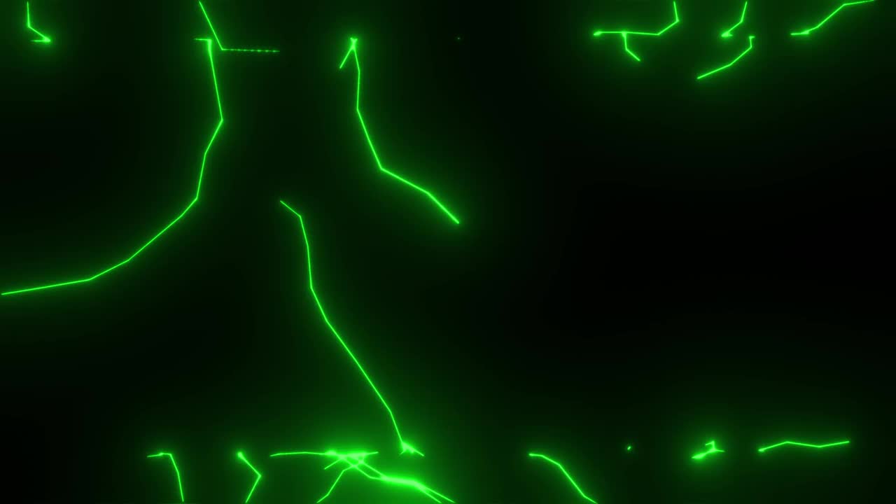 绿色电闪电火花循环效果动画视频下载
