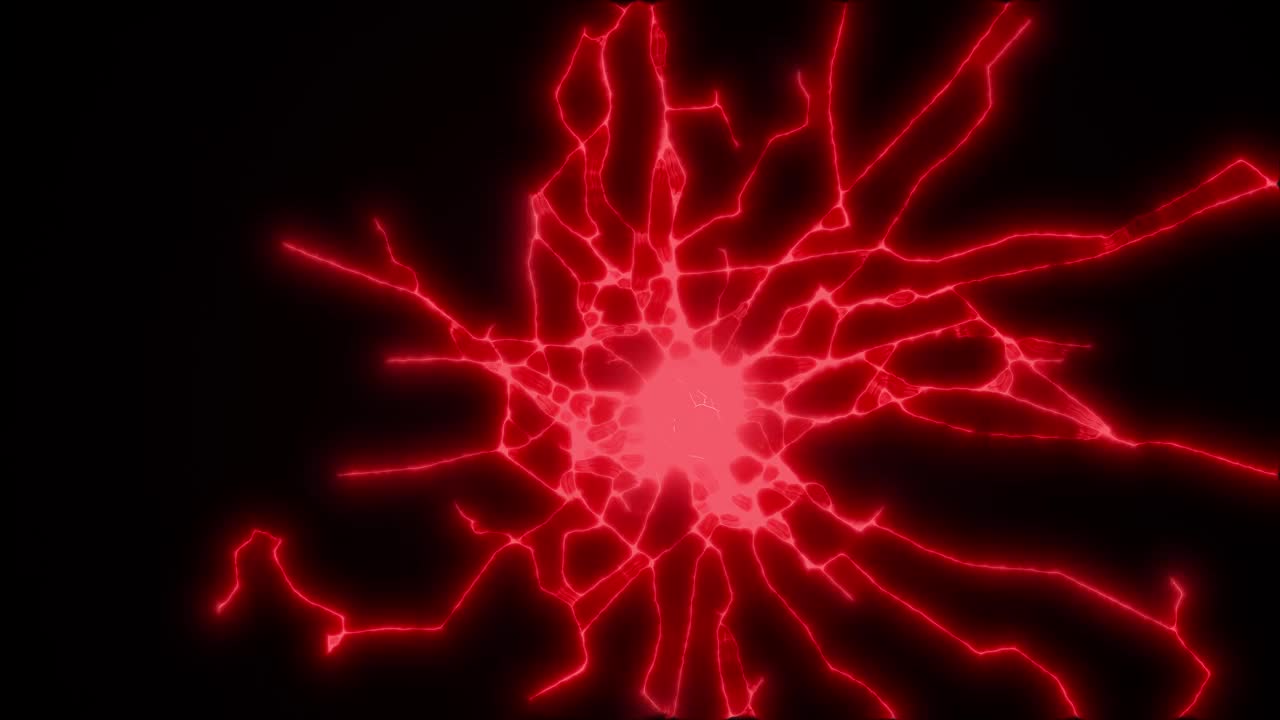 红色电闪电火花循环效果动画视频下载