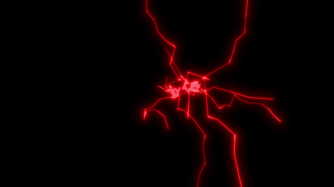 红色电闪电火花循环效果动画视频下载