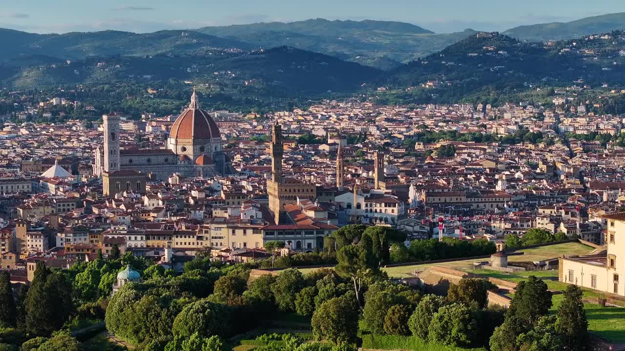 佛罗伦萨的城市景观，意大利视频下载