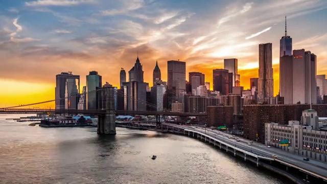 日落，黄昏和曼哈顿下城的夜晚-第二部分视频下载