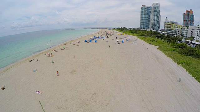 低飞迈阿密海滩无人机视频下载