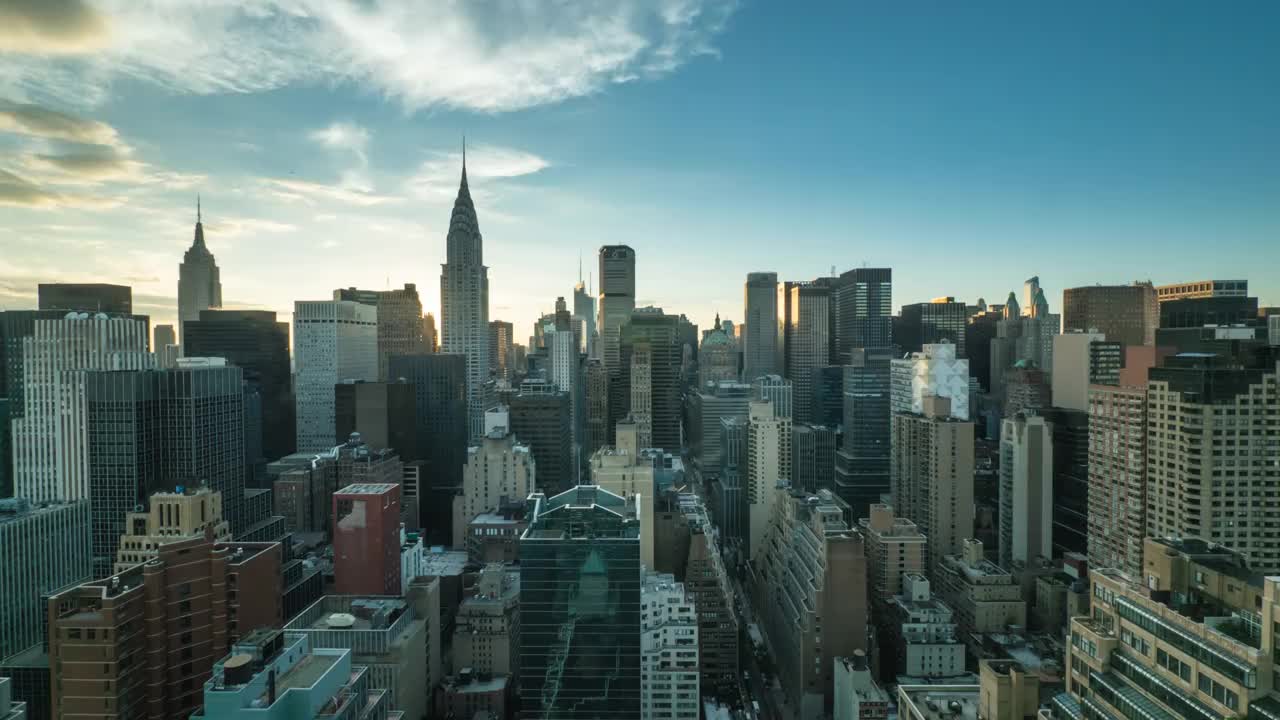 纽约日落的时间流逝。视频素材