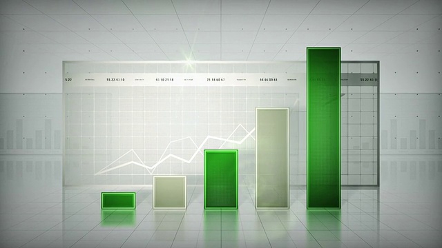 绿色柱状图视频素材