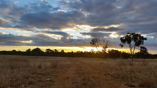 澳大利亚风景土路日落/日出视频素材