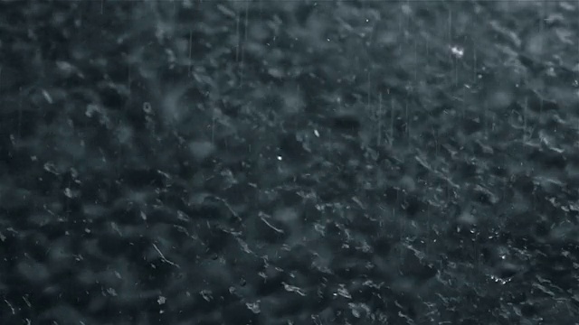 雨滴落在地上，慢动作视频素材