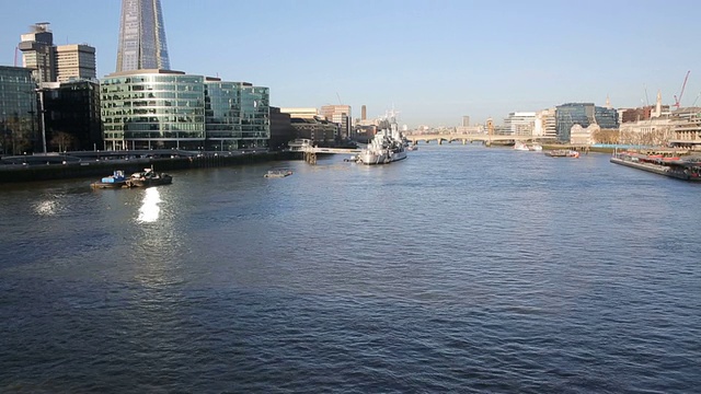 伦敦天际线与萨赫德和泰晤士河视频素材