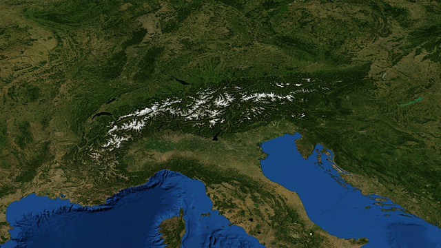 阿尔卑斯山脉从太空视频下载