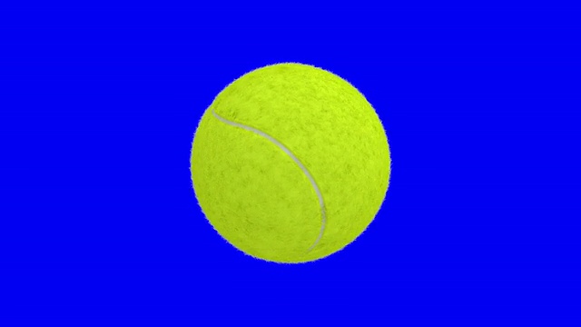网球在蓝屏上转动视频素材