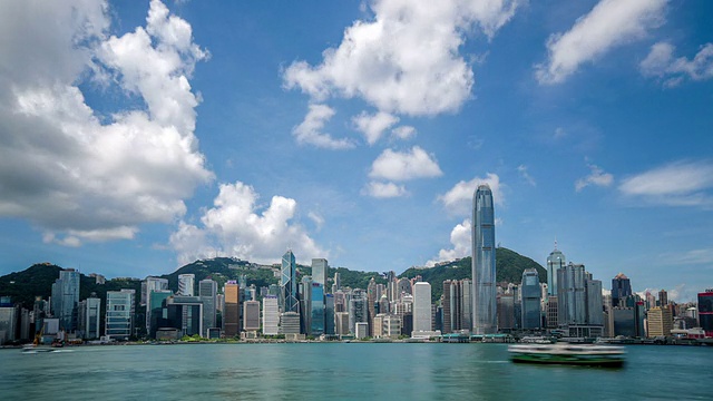 香港维多利亚港的延时录像视频素材