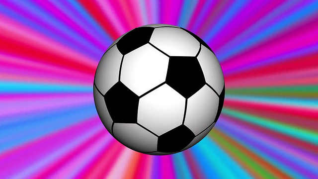 足球旋转彩色背景，无缝循环视频素材