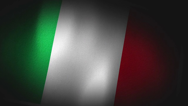 3D动画意大利，意大利国旗特写画布纹理视频下载