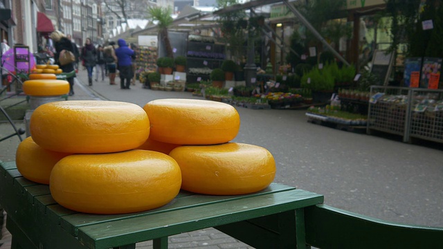 阿姆斯特丹的奶酪和鲜花视频下载