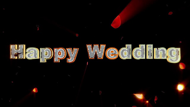 快乐的婚礼和玫瑰心爆炸，闪耀视频素材