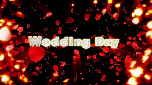 婚礼当天，玫瑰心爆炸，光芒四射视频素材