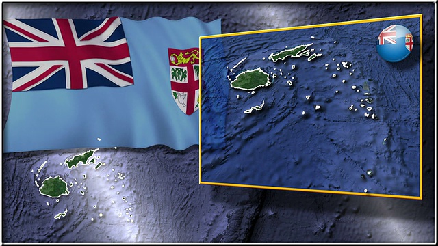 斐济旗和地图动画视频下载