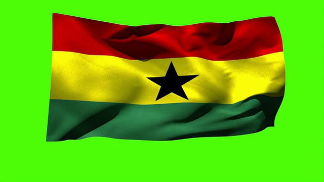 加纳国旗在微风中飘扬视频下载