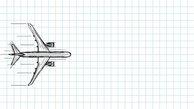 喷气式飞机的草图视频下载