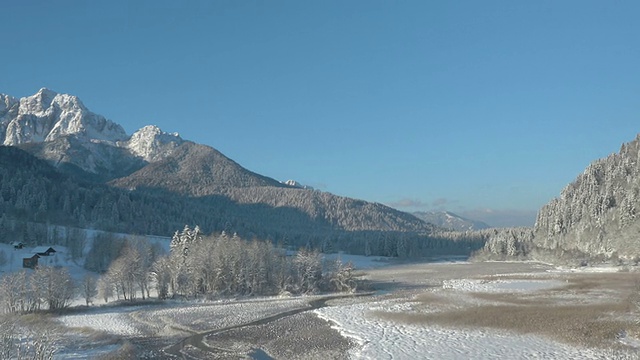 天线:冬天美丽的山谷视频素材