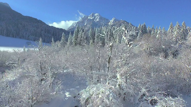 航拍:令人惊叹的冬季雪景视频素材