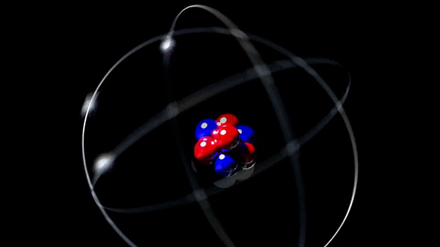 原子单高能振动原子核质子中子电子环视频下载