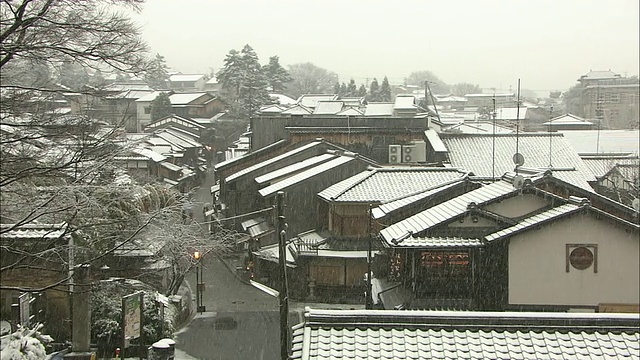 降雪在京都视频素材